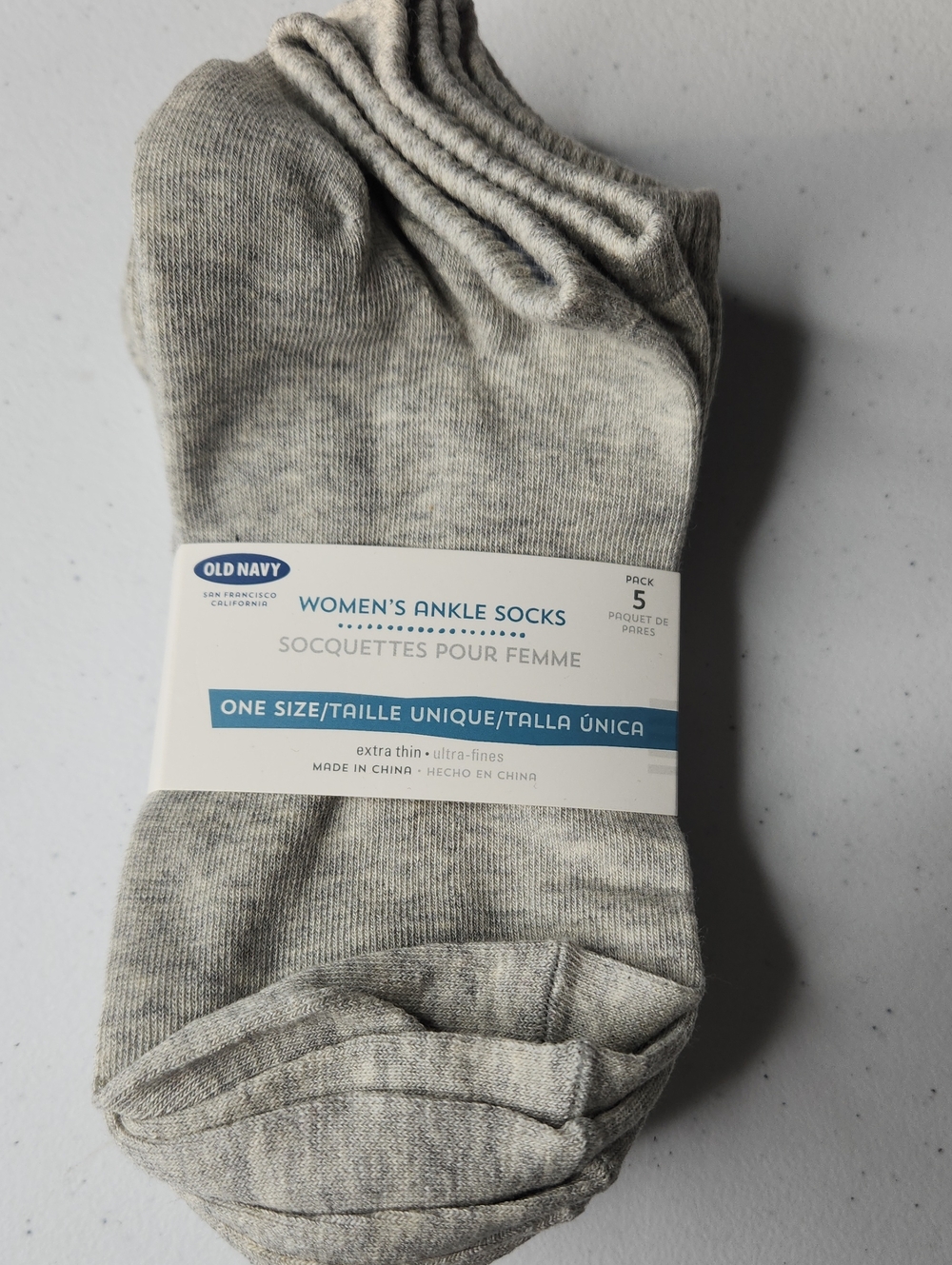 Old Navy Gray Women's Ankle Socks - Light Heather Gray (5 Pack)